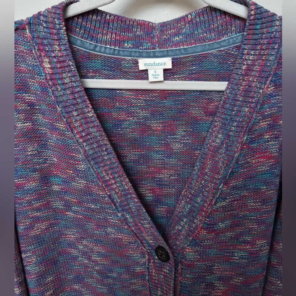 Sundance Ragtime Multicolor Knit Button Cardigan Oversized Small - Picture 4 of 10